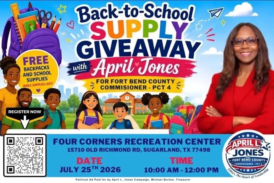 April Jones - Back to School Supply Giveaway For Fort Bend County PCT. 4