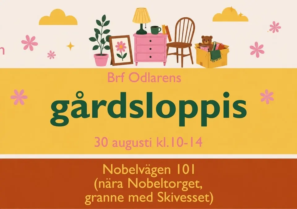 Gårdsloppis hos brf Odlaren