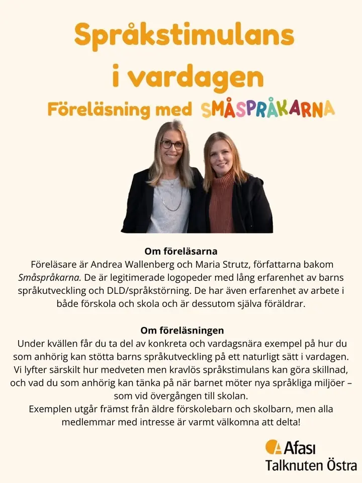 Språkstimulans i vardagen - digital föreläsning