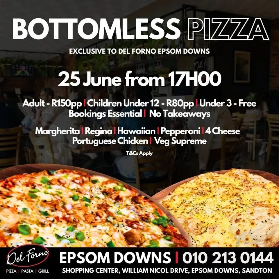 Bottomless Pizza at Del Forno Epsom Downs