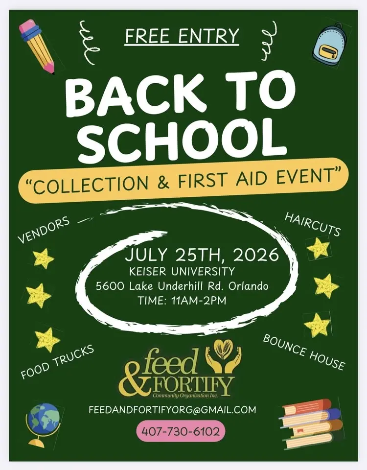 Feed & Fortify Back to School Drive- FREE TO ATTEND 