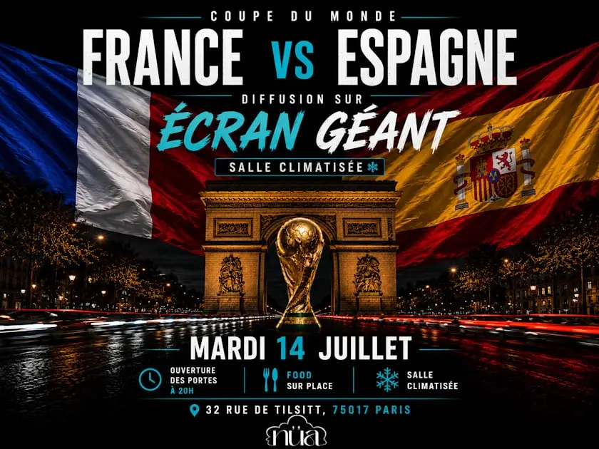 Match France Vs Espagne Ecran Geant Arc De Triomphe