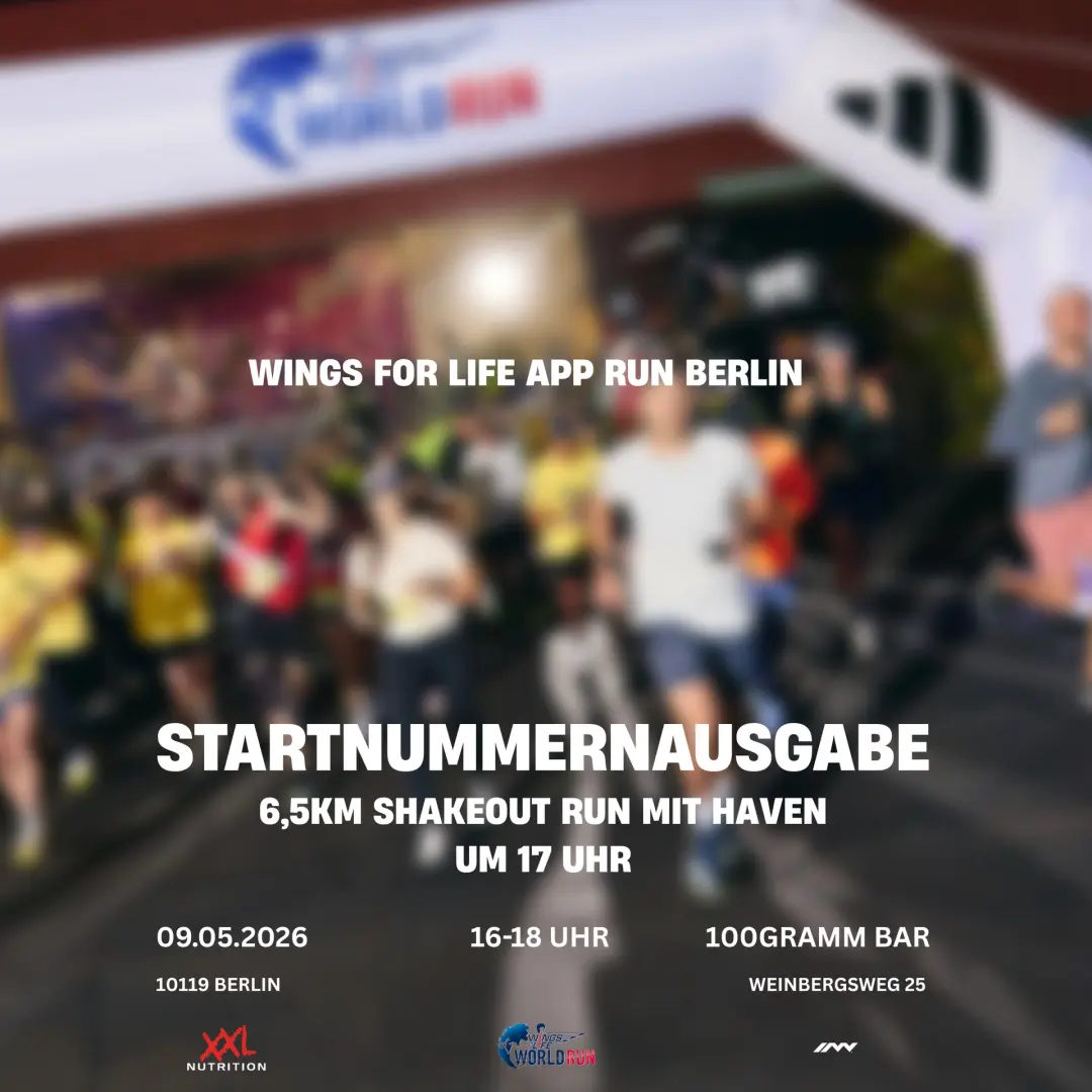 STARTNUMMERNAUSGABE WINGS FOR LIFE APP RUN BERLIN