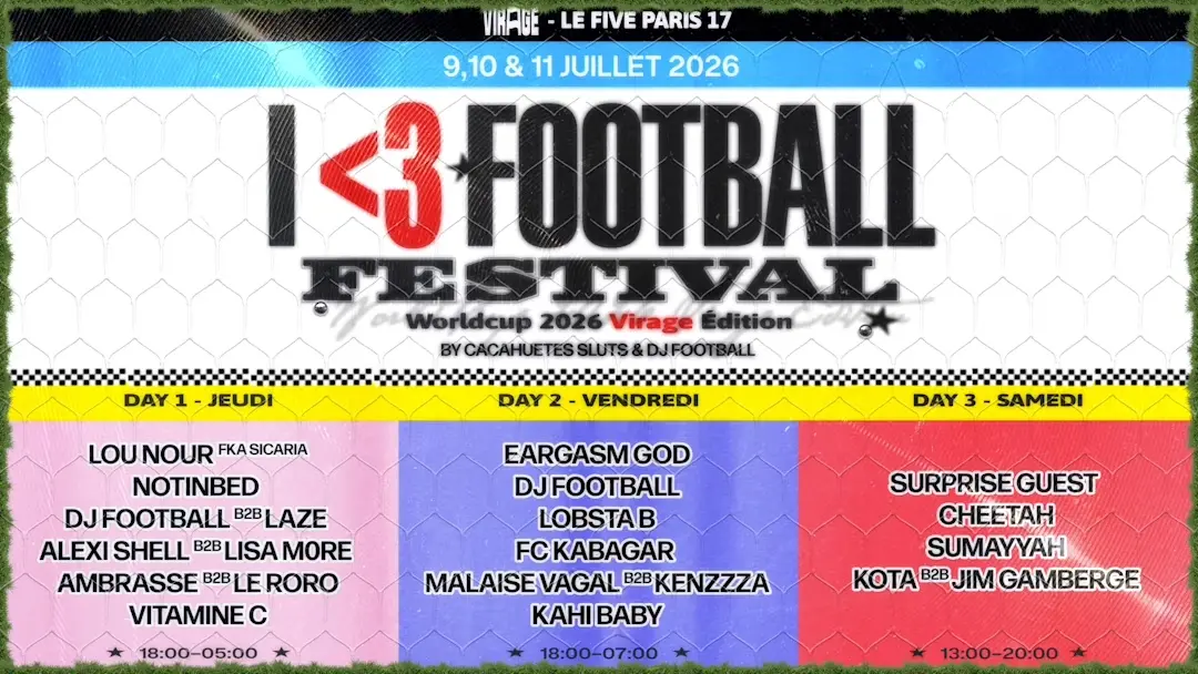 I LOVE FOOTBALL FESTIVAL: EARGASM GOD, DJ Football, Lobsta B