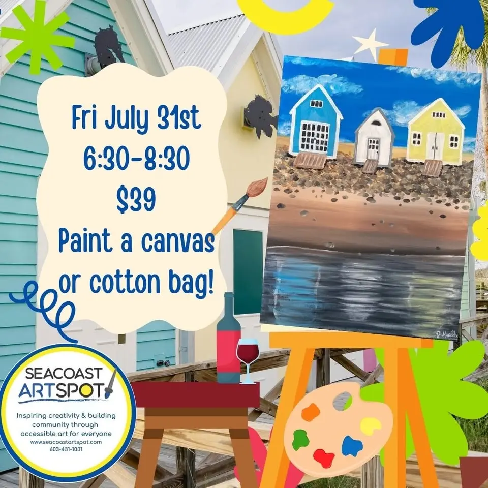 Beach Shacks Paint Night! $39 Paint and Sip! Paint a Canvas or Tote Bag