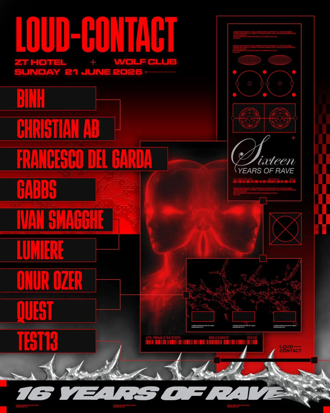 Loud-Contact 16yrs of Rave w/ Onur Ozer,Francesco Del Garda,Binh,Quest