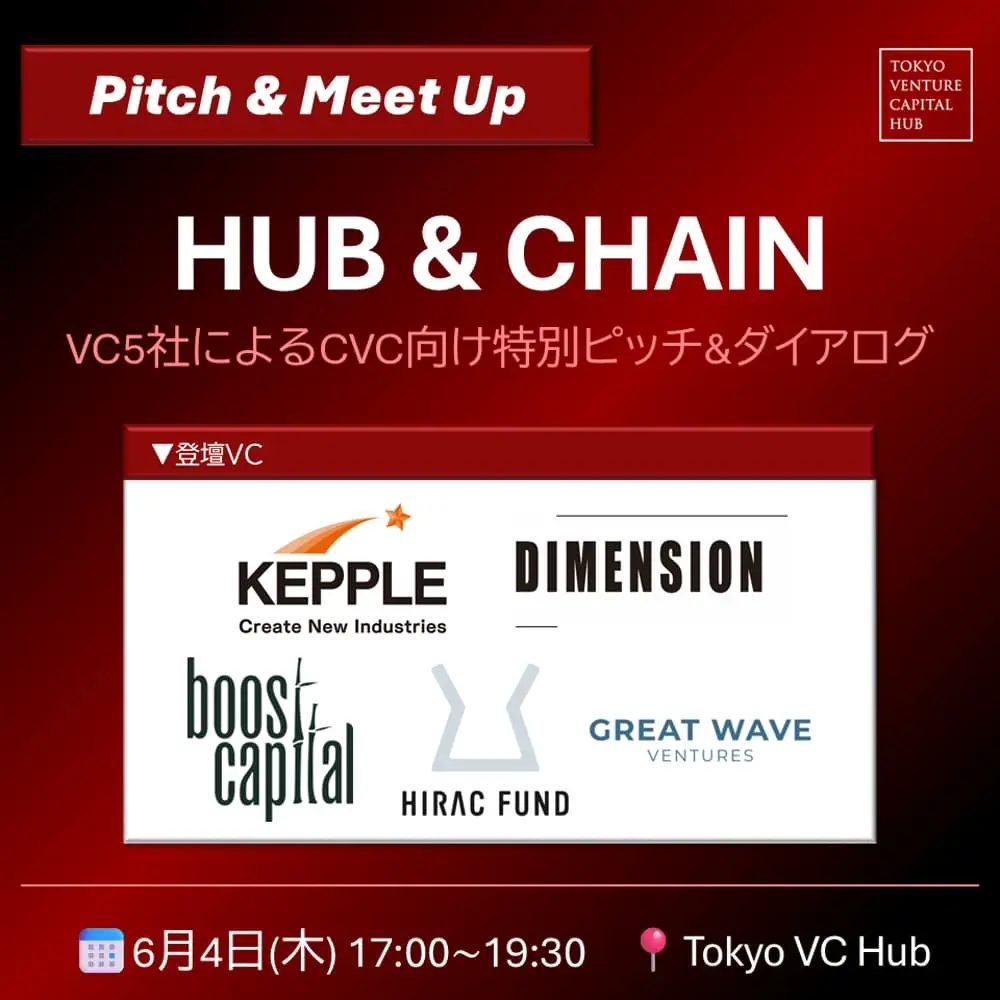 【HUB & CHAIN】VC5社によるCVC向け特別ピッチ&ダイアログ(6/4(木))