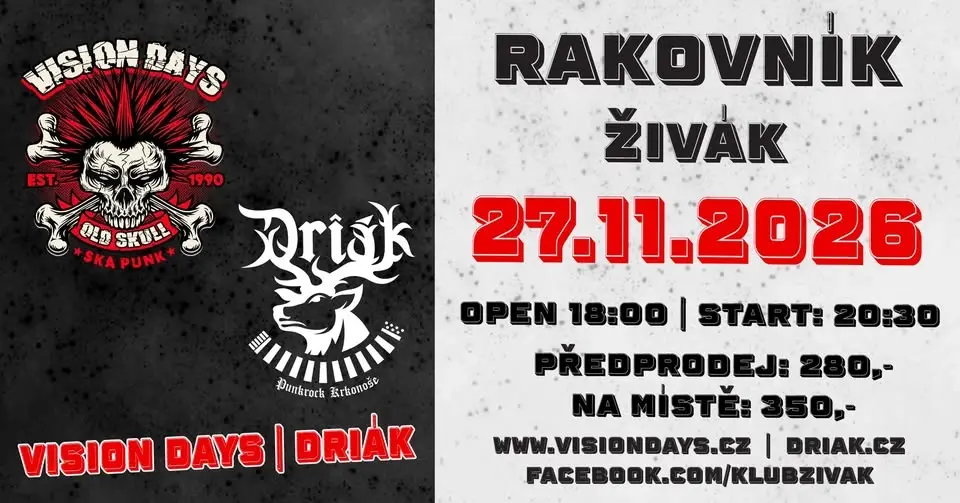 VISION DAYS + Driák Rakovník Multižánrový Klub Živák