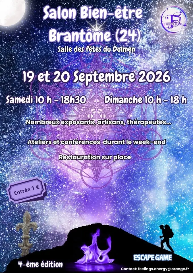Salon bien-être 19 et 20 sept. 2026 à Brantôme (24) - 4ème édition ✨