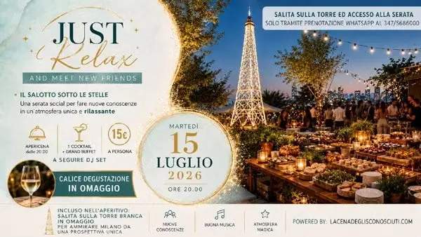 Salita sulla Torre Branca, Apericena e DJset – Mercoledì 15 Luglio al JUST ME