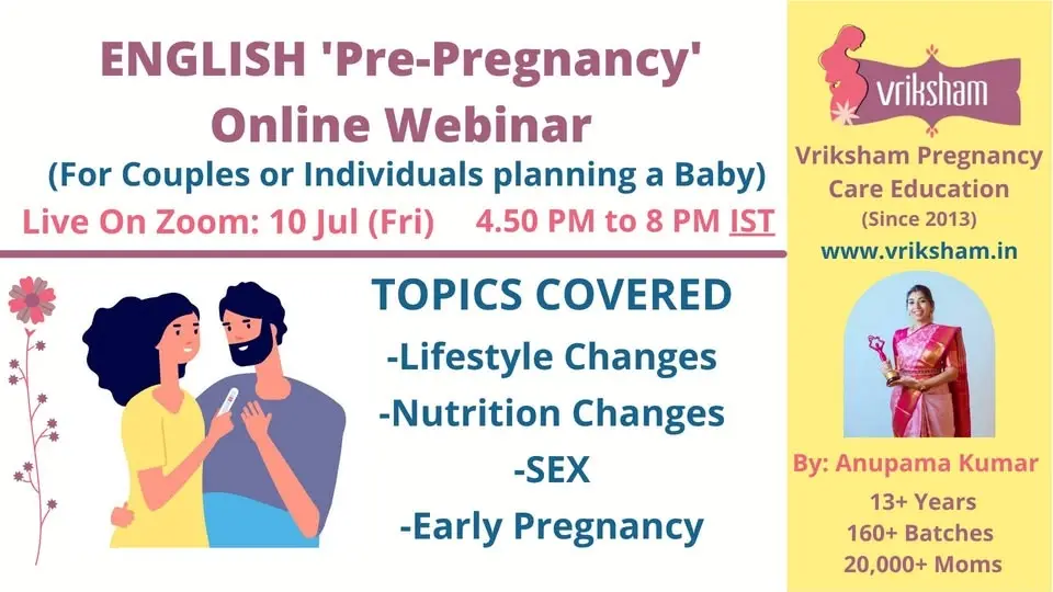 English 'Pre-Pregnancy' Online Webinar - Click link in Details to Register