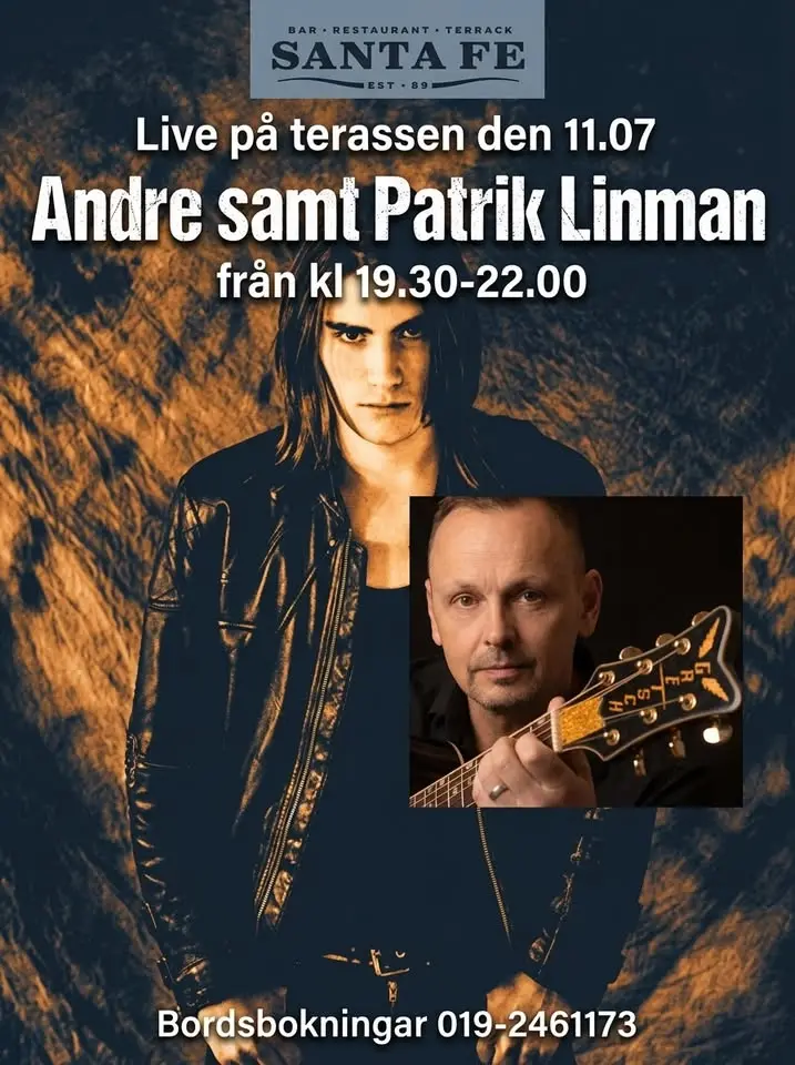 Live on Terrace 11.07 Kl 19.30-22.00 Andre & Patrik Linman