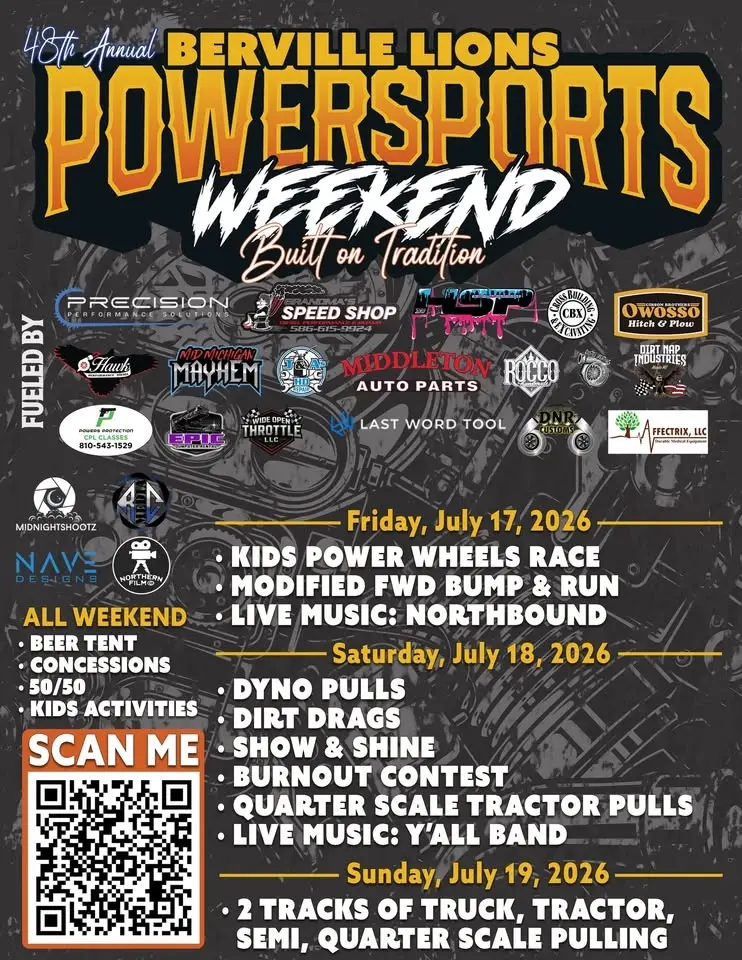 48th Annual Berville Lions Powersports Weekend (July 17-19, 2026)
