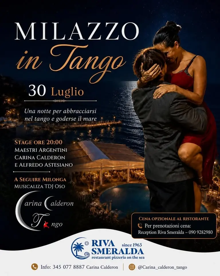 ✨ Milazzo in Tango – Una notte per abbracciarci nel tango ✨🌙 (Carina Caldeorn e Alfredo Astesiano)