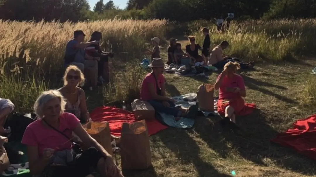 Picnicpose til solokoncert med Mads Mouritz i Karens Minde Aksen