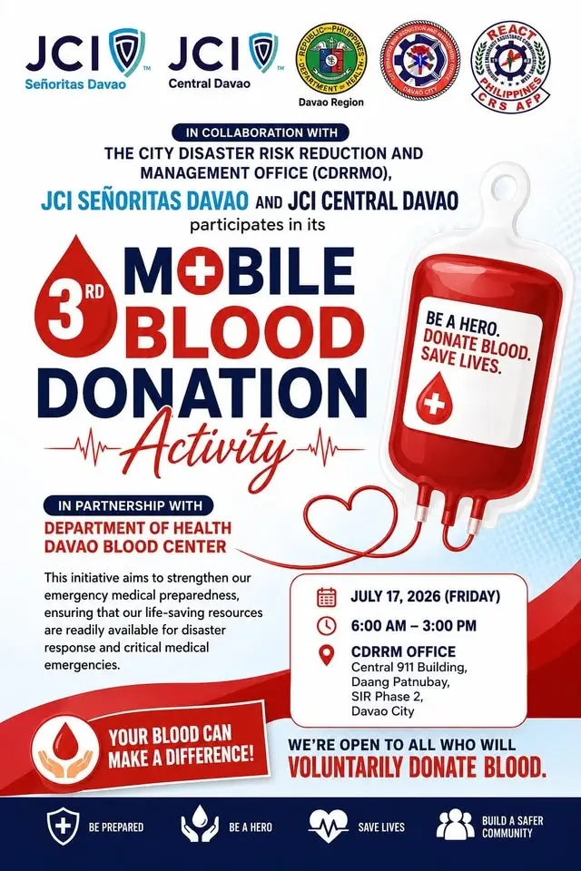 JCI Señoritas Davao and JCI Central Davao Collaboration for a Mobile Blood Donation