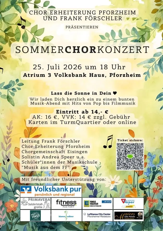 Sommerchorkonzert - Lass die Sonne in dein Herz