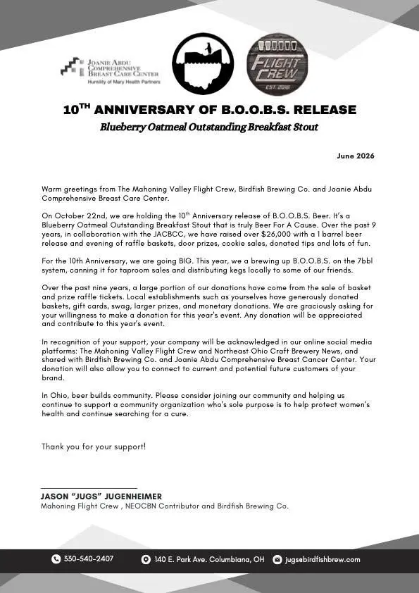 10th Anniversary B.O.O.B.S. Tapping and Fundraiser