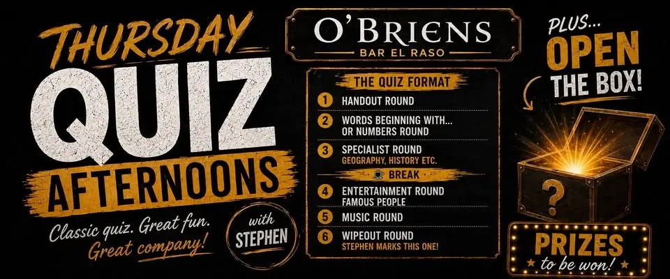 O’Briens Thursday Quiz Afternoons