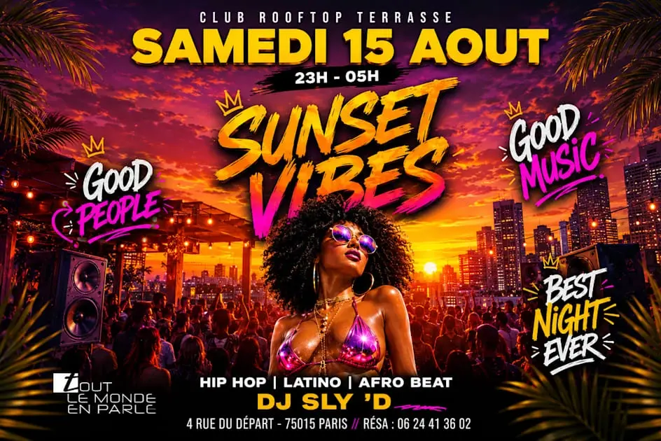 Sunset Vibes Rooftop Club Terrasse Hiphop Afrobeat,…