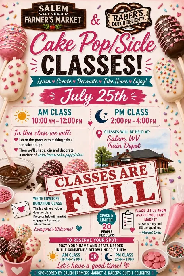 Cake pop/scicle class (CLASS FULL)