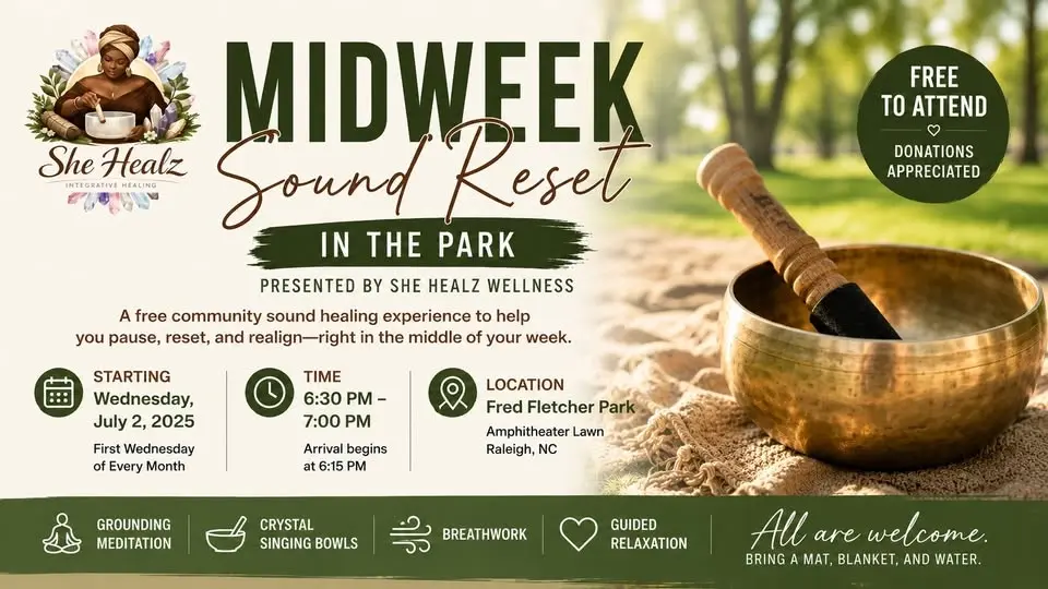 Free Sound Healing in Raleigh | Midweek Sound Reset at Fred Fletcher Park