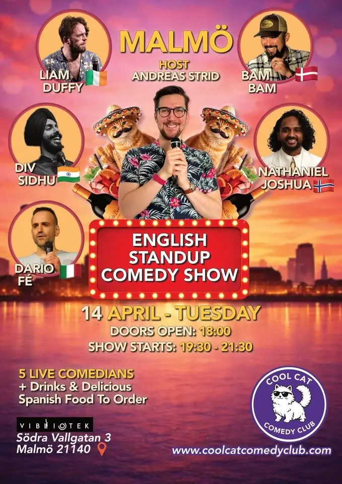 English Standup Malmö 14 April Tuesday