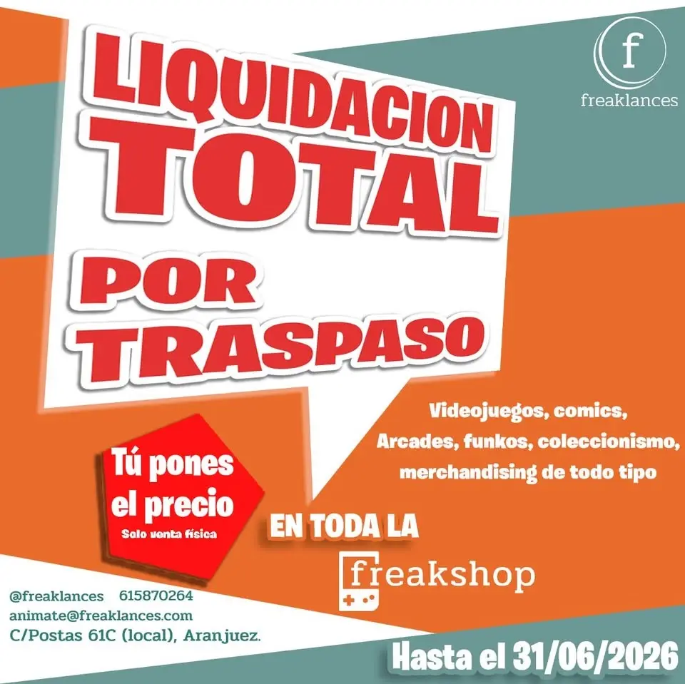 Liquidación total por traspaso - Fiesta de despedida y subasta