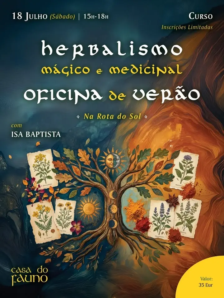 ☀️ Herbalismo Mágico e Medicinal - Oficina de Verão: Na Rota do Sol 🌿 com Isa Baptista