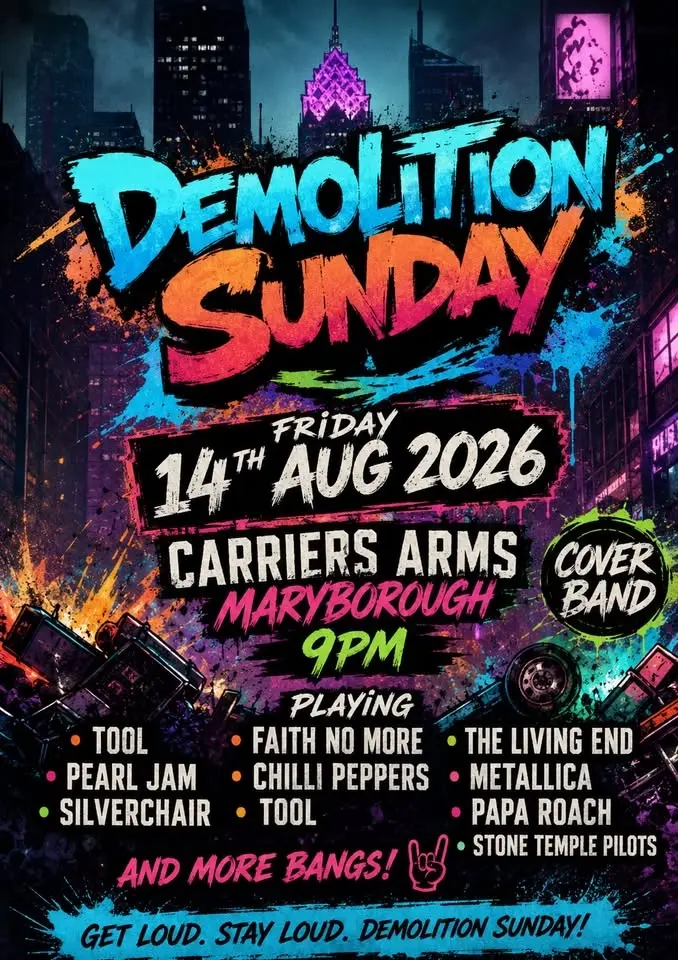 The Full Band Demolition Sunday 1st gig @ The Carriers Arms Maryborough