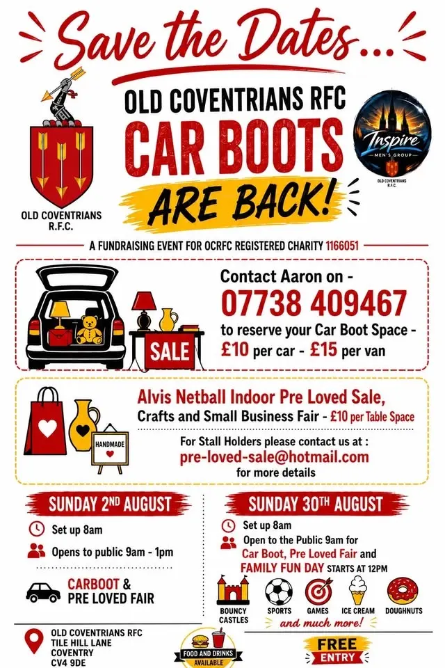 OC’s Car Boot, Alvis Pre Loved & Craft Fair, Family Fun Day