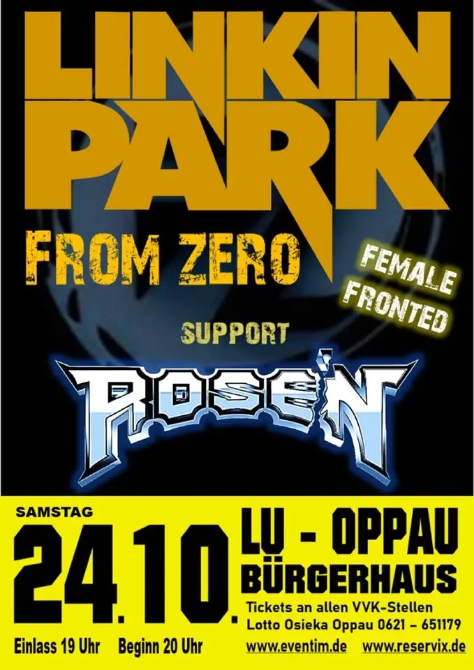 LINKIN PARK Tribute (FROM ZERO) & ROSE'N (FEMALE FRONTED NIGHT) 
