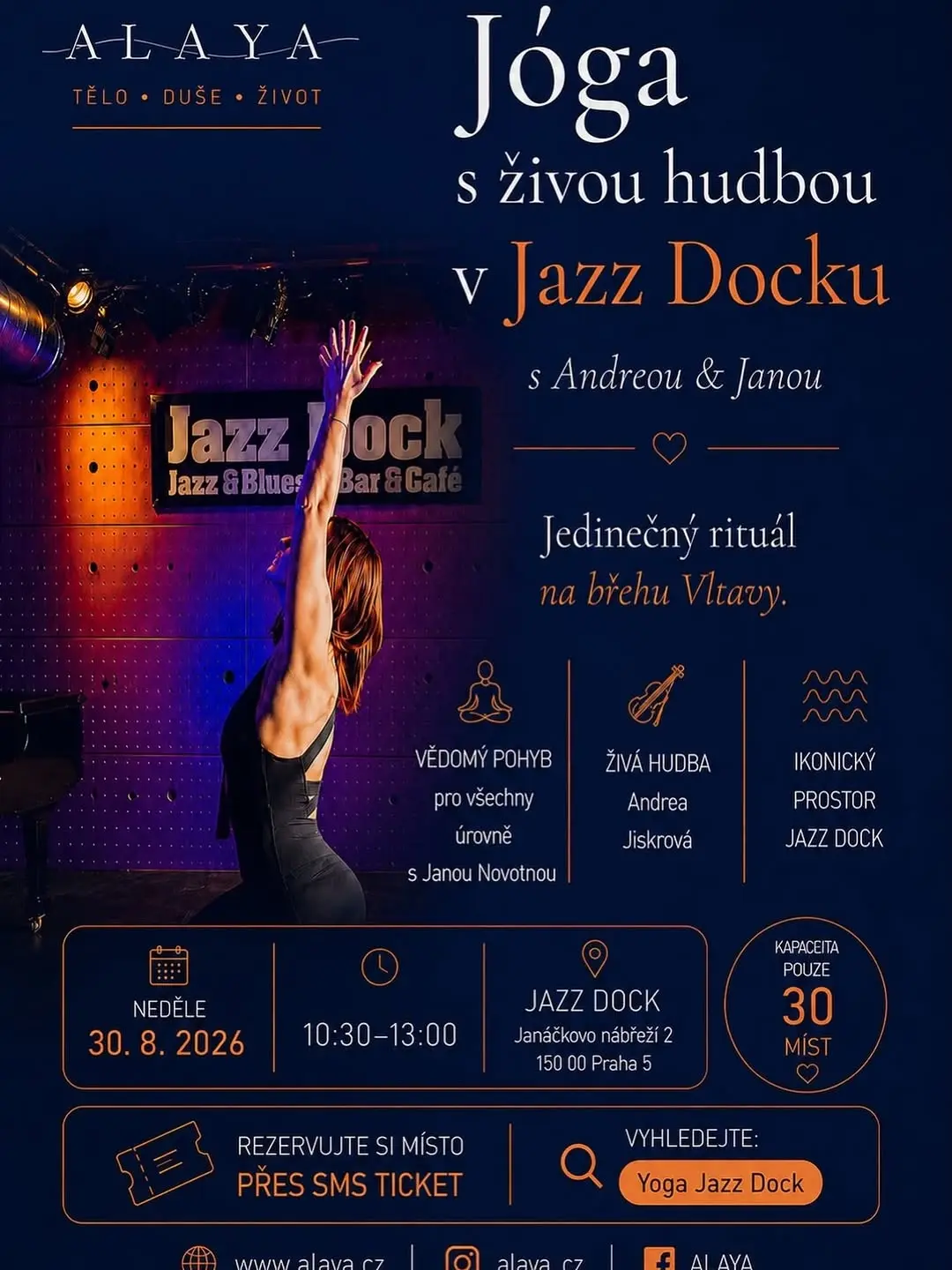 Jóga s živou hudbou v Jazz Docku