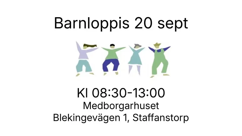 Barnloppis 20 september i Staffanstorp