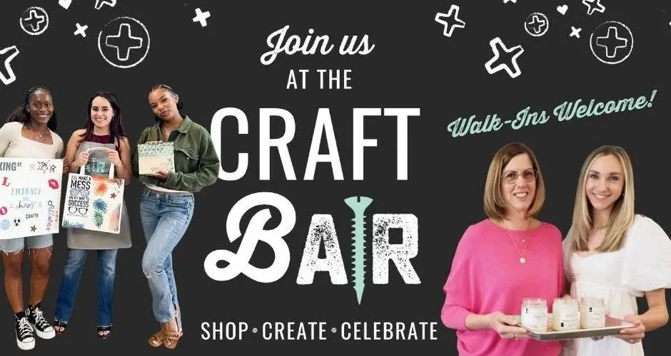 CRAFT BAR* Walk-In Crafting! Wood & Canvas, Chunky Knit, Candle Pouring & Bracelet bAR!