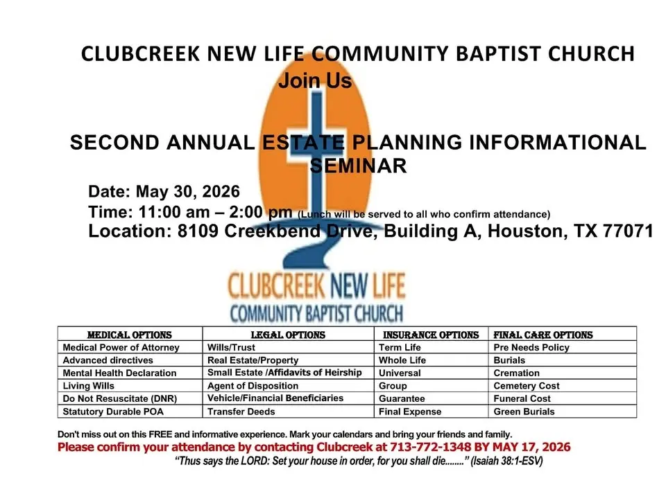 Clubcreek Second Annual Estate Planning Informational Seminar!