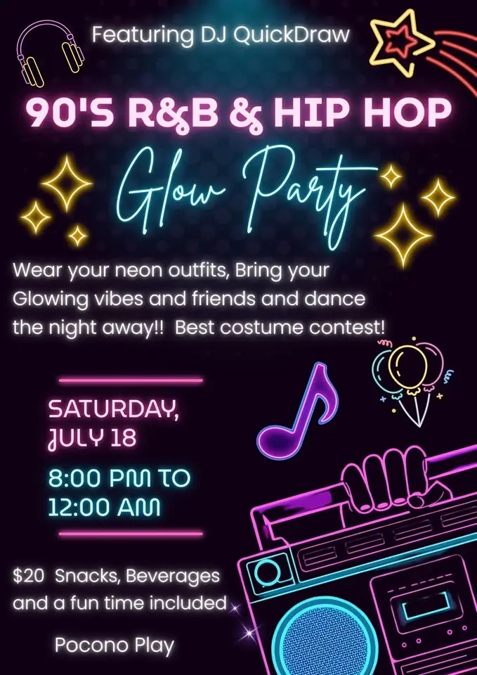 Glow Party At Pocono Play!