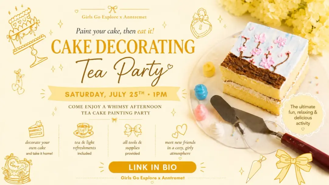 🎀 Women's Cake Decorating Tea Party 🍰 🫖 💖