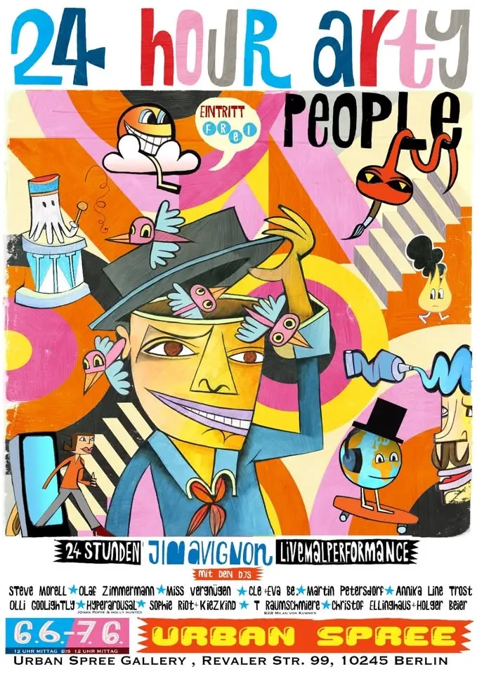 24 Hour arty people - Jim Avignon livepainting