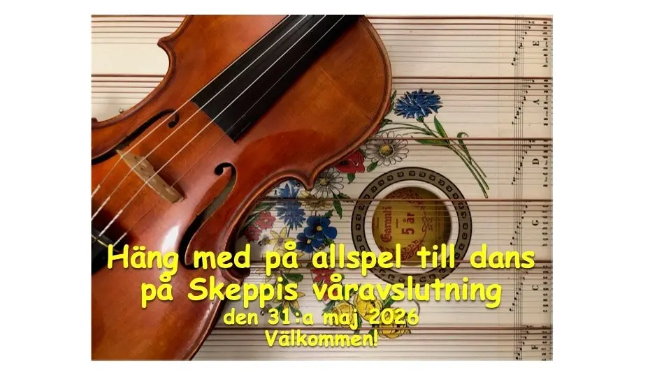 Allspel till dans söndag 31 maj 2026 kl 19 på Skeppis våravslutning