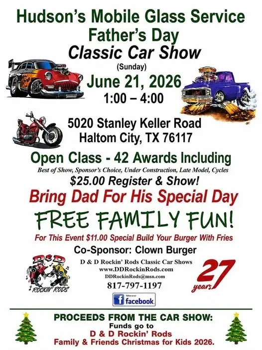 Hudson's Mobile Glass Service Father's Day Classic Car Show @ Clown Burger