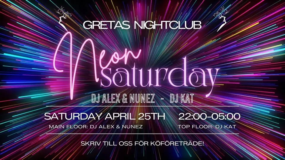 🌈✨ NEON SATURDAY @ GRETAS NIGHTCLUB ✨🌈