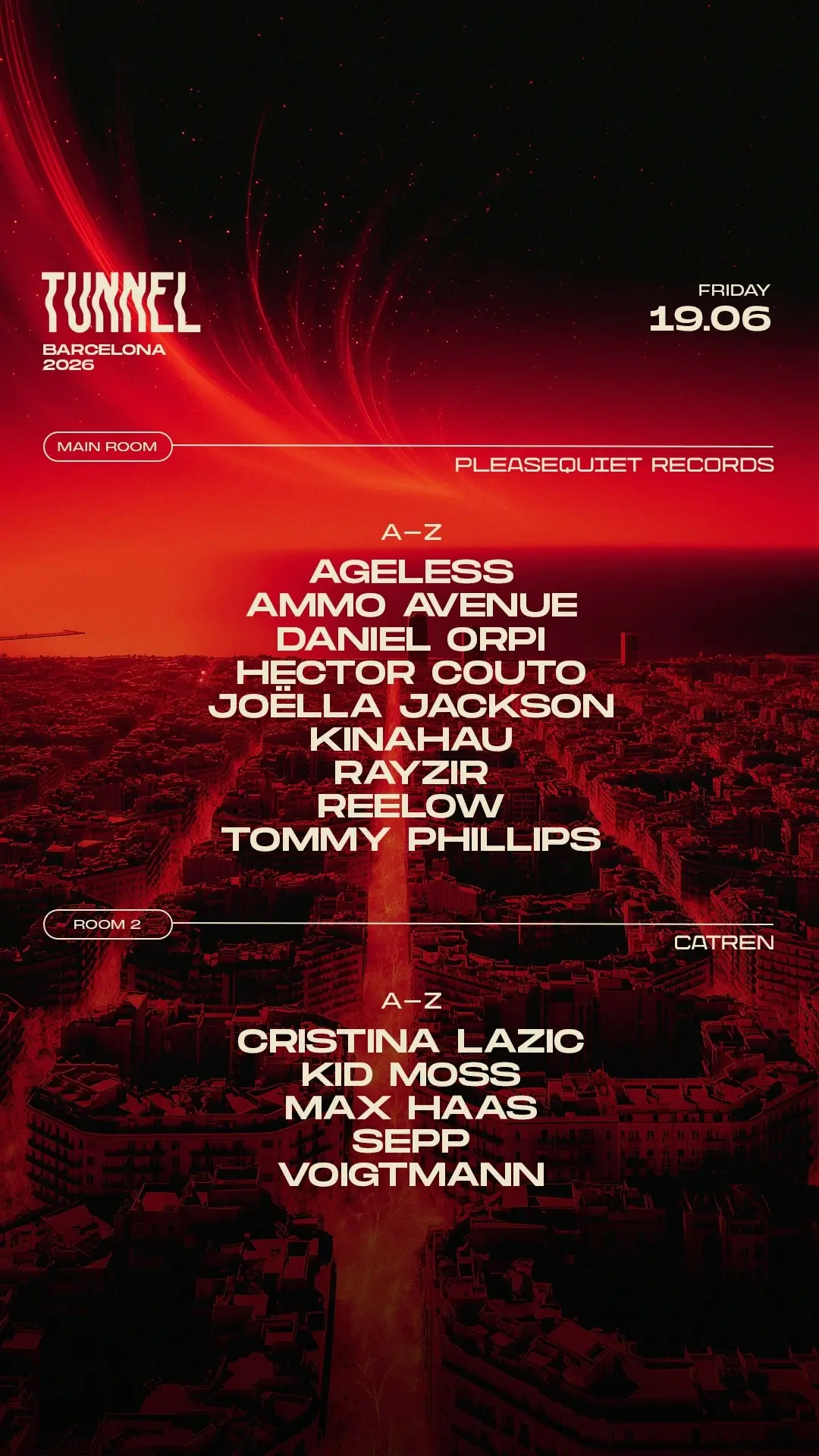 Tunnel OFF BCN: Hector Couto, Reelow, Voigtmann, Sepp, Tommy Phillips, KinAhau, Joëlla Jackson