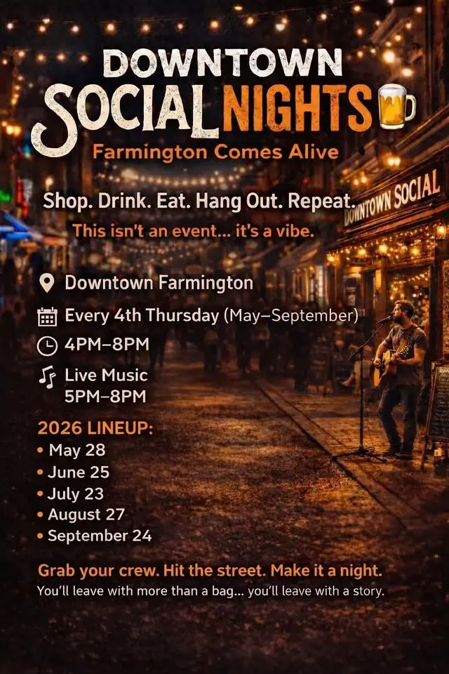 August 2026 Farmington Downtown Social