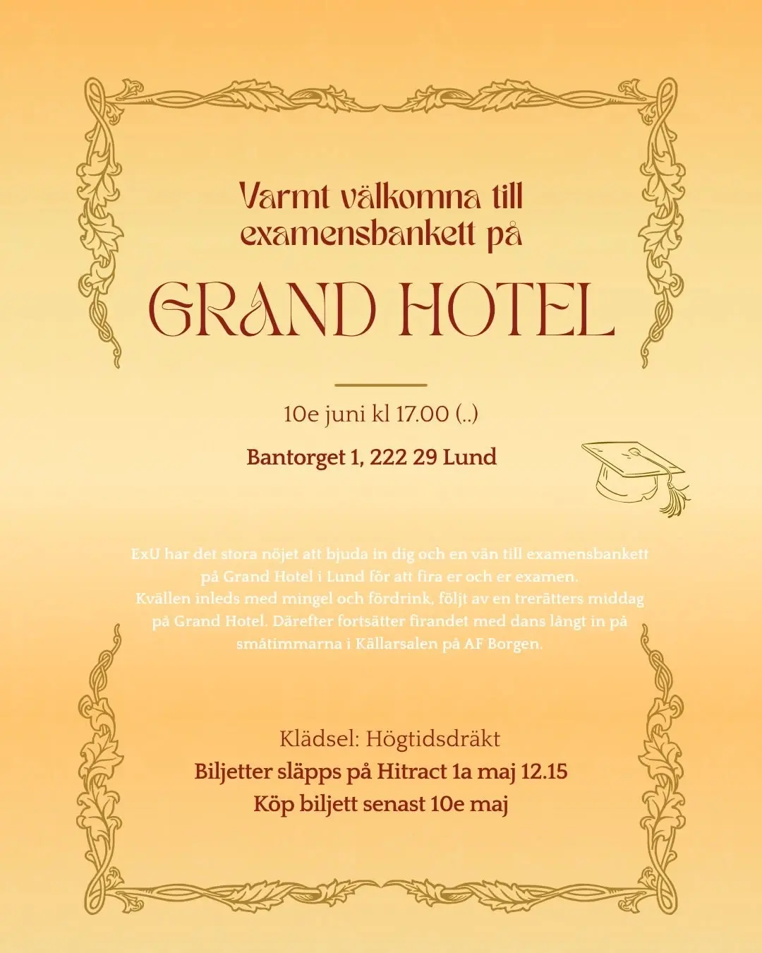 Examensbankett på Grand Hotell