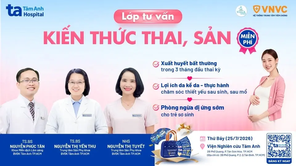 Lớp Tư vấn kiến thức Thai, Sản, ngày 25.7.2026: Hành trình mang thai an toàn, đón con chào đời khỏe 