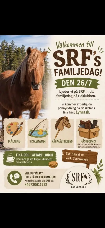 SRF’s familjedag och hästloppis