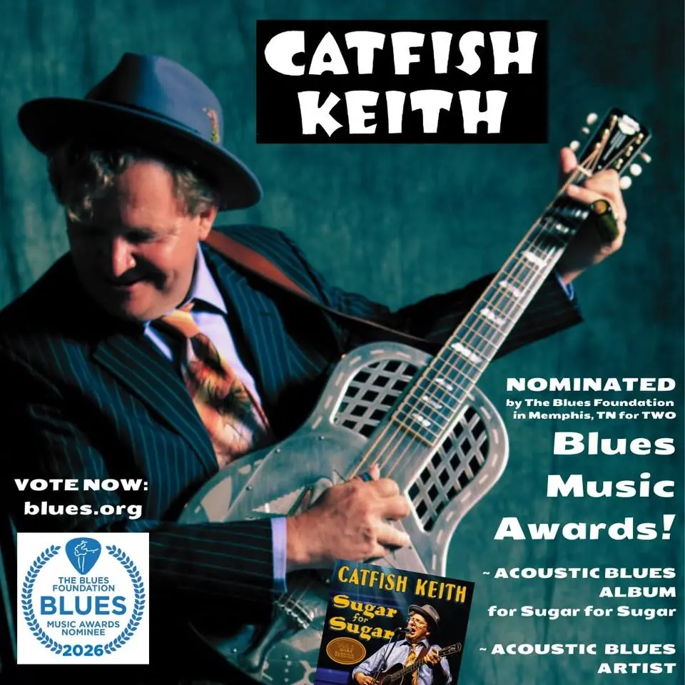 Catfish Keith in Concert at The James Theater, Sat. Aug. 8, 2026, 7:30pm, Iowa City, Iowa