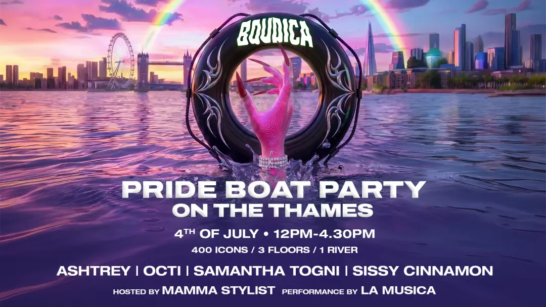 Boudica London Pride Boat Party on the Thames: 400 Queers / 3 Floors / One River