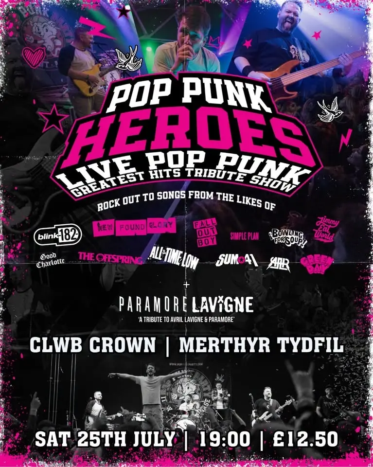 Pop Punk Heroes + Paramore Lavigne | Clwb Crown - Merthyr